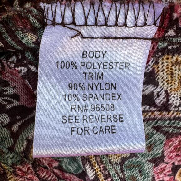 Fang Sheer Lace Paisley Flutter Peasant Boho Long Batwing Blouse Large - Picture 10 of 12